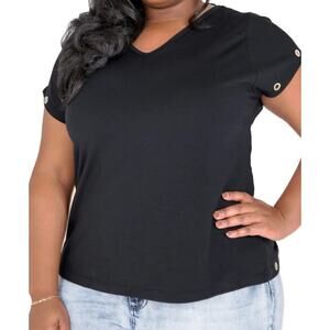 Poetic Justice top black Kira Grommet Trim